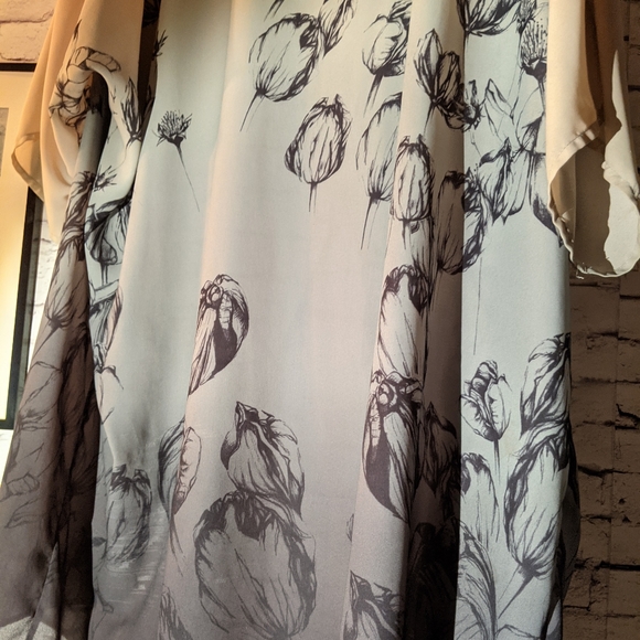 H&M Ombre Watercolor Floral Shawl Kimono Jacket - Picture 8 of 16